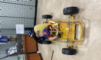 Luke Smith trying out the go-kart